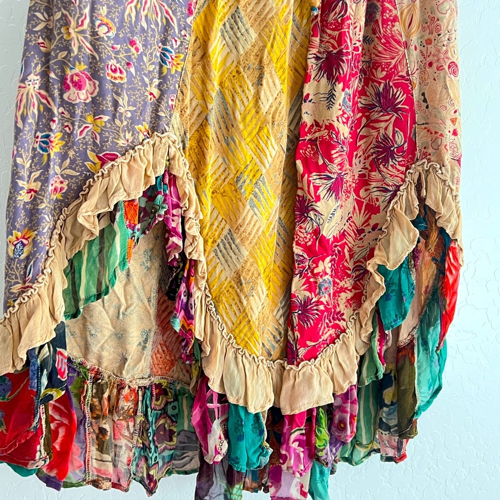 Young Threads Boho Ruffled Viscose Patchwork Asym… - image 11